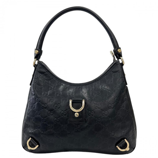 GUCCI グッチ ハンドバッグ アビー ホーボー 130738 レザー ブラック 黒 ゴールド金具 レディース【中古品】