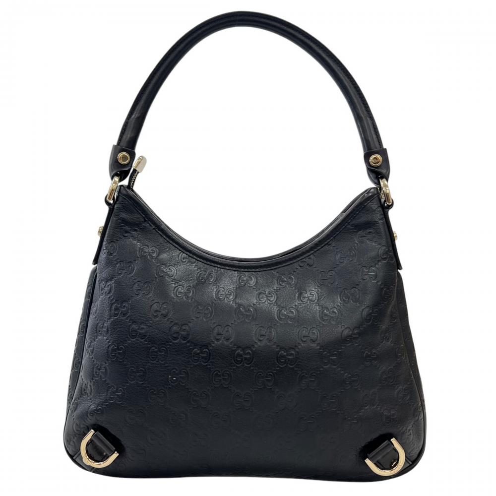 GUCCI グッチ ハンドバッグ アビー ホーボー 130738 レザー ブラック 黒 ゴールド金具 レディース【中古品】