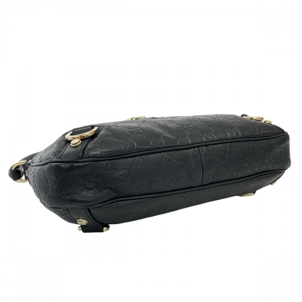 GUCCI グッチ ハンドバッグ アビー ホーボー 130738 レザー ブラック 黒 ゴールド金具 レディース【中古品】
