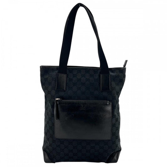 【開店SALE】 GUCCI グッチ トートバッグ ハンドバッグ GG 019・0481 ブラック 黒 シルバー金具 メンズ【中古品】