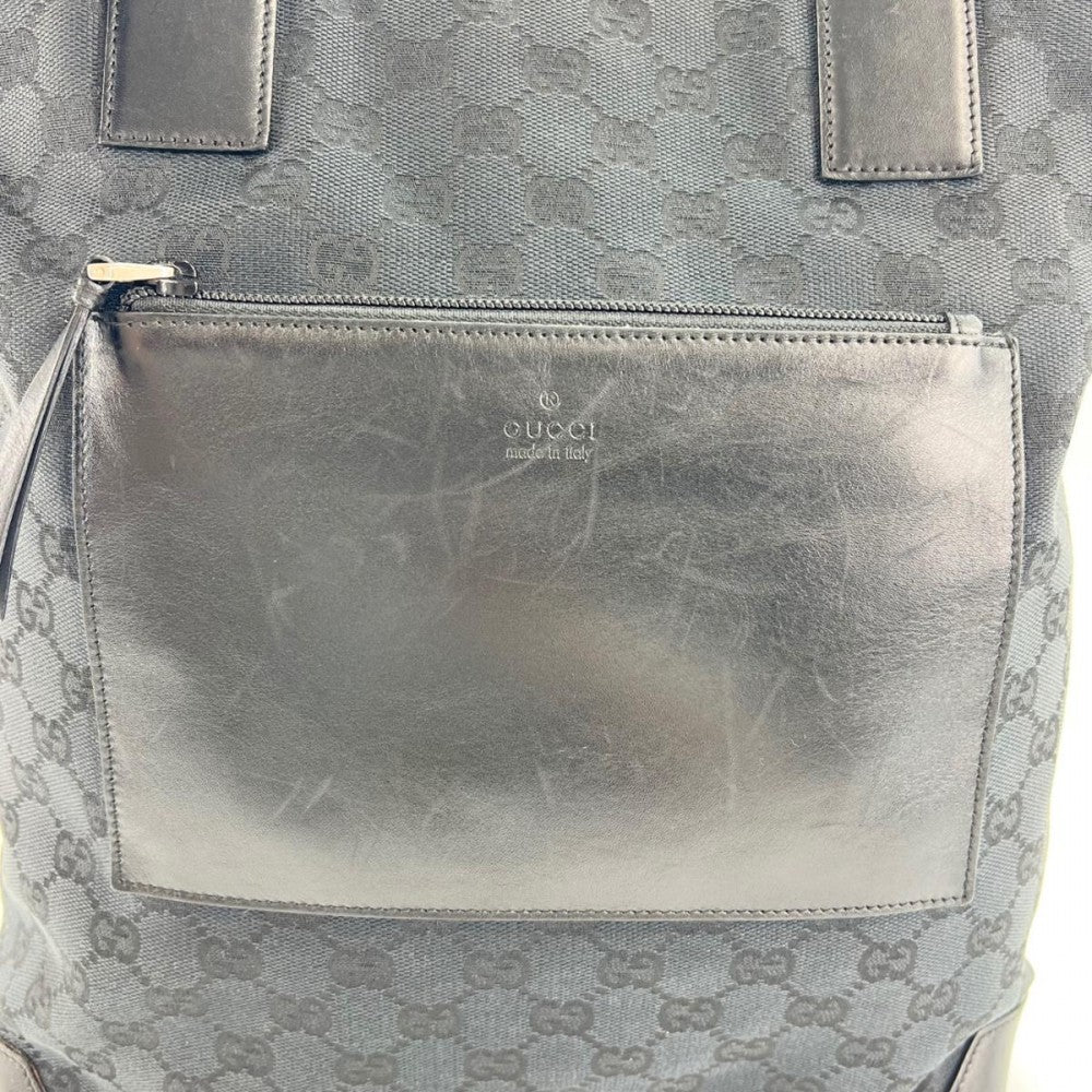 GUCCI グッチ トートバッグ ハンドバッグ GG 019・0481 ブラック 黒 シルバー金具 メンズ【中古品】