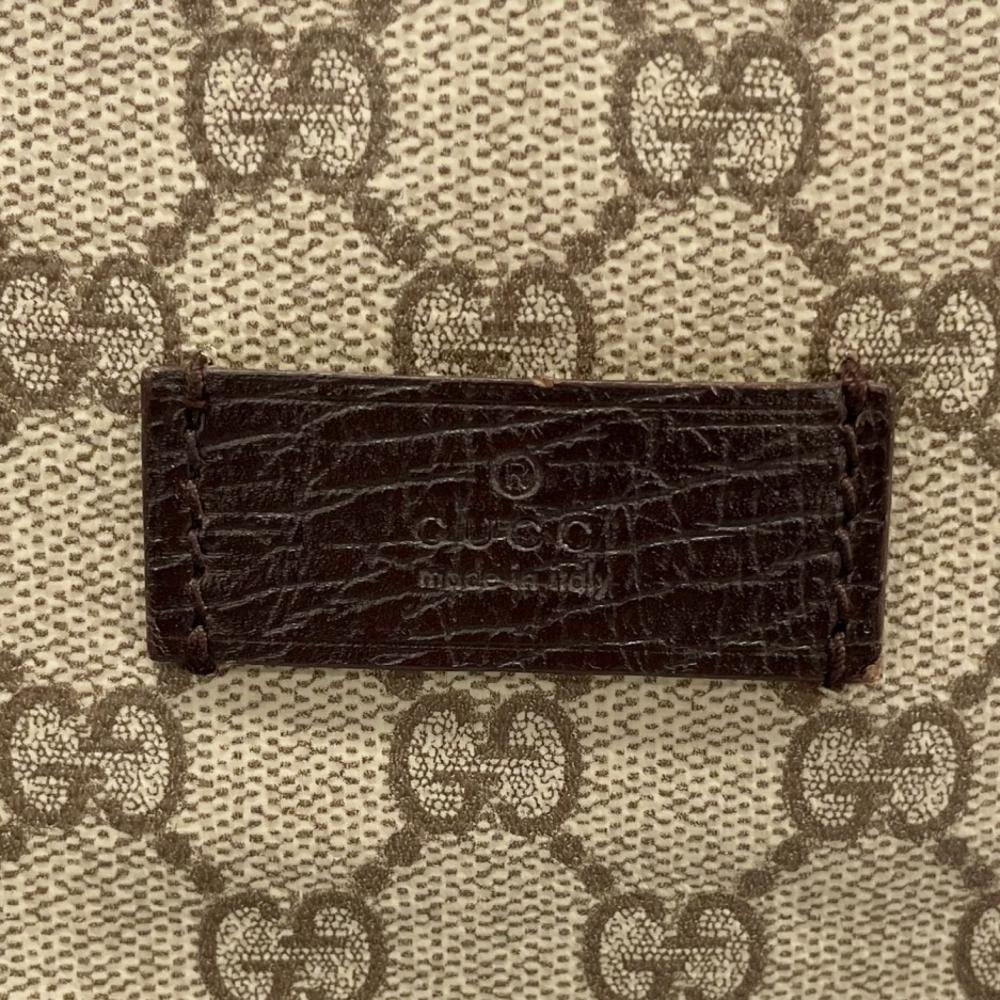 GUCCI グッチ トートバッグ GGロゴ 141624 GGスプリームキャンバス ベージュ ダークブラウン シルバー金具 レディース【中古品】