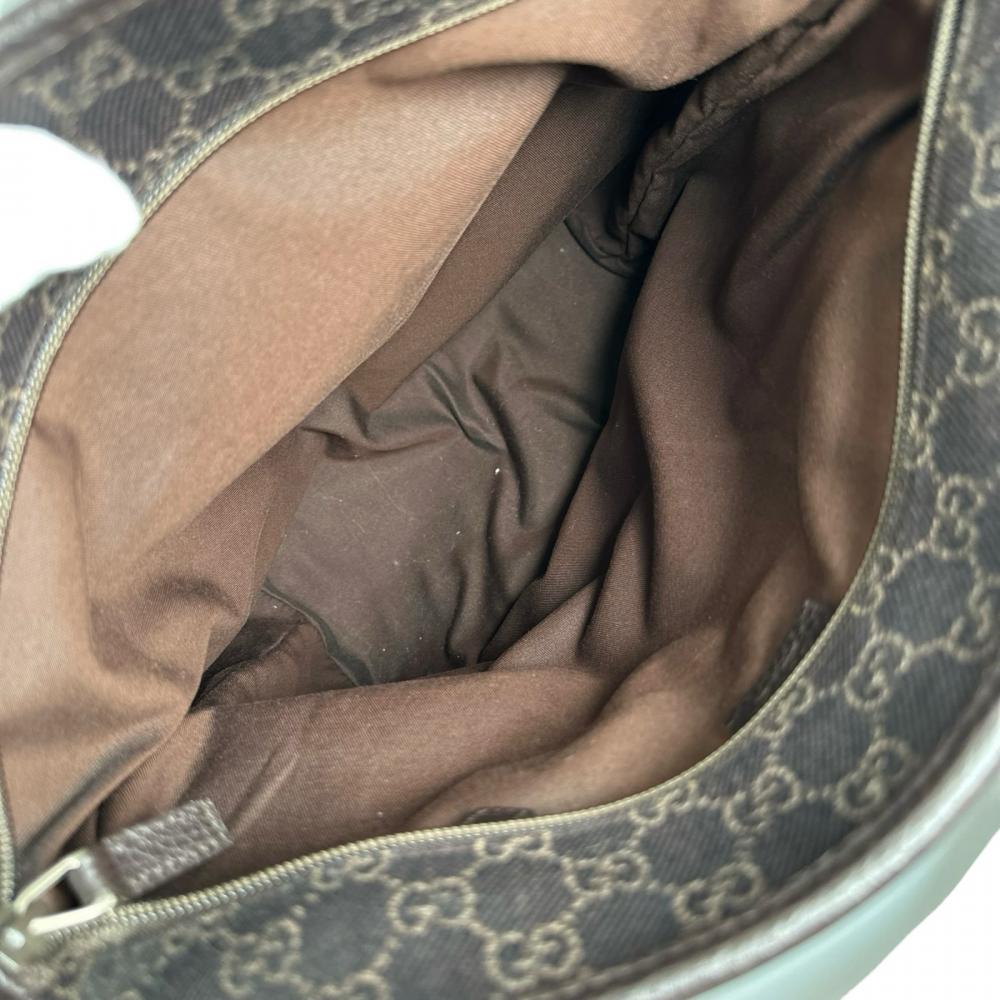 GUCCI グッチ トートバッグ GGロゴ スクエア型 180450 GGキャンバス ダークブラウン シルバー金具 レディース【中古品】