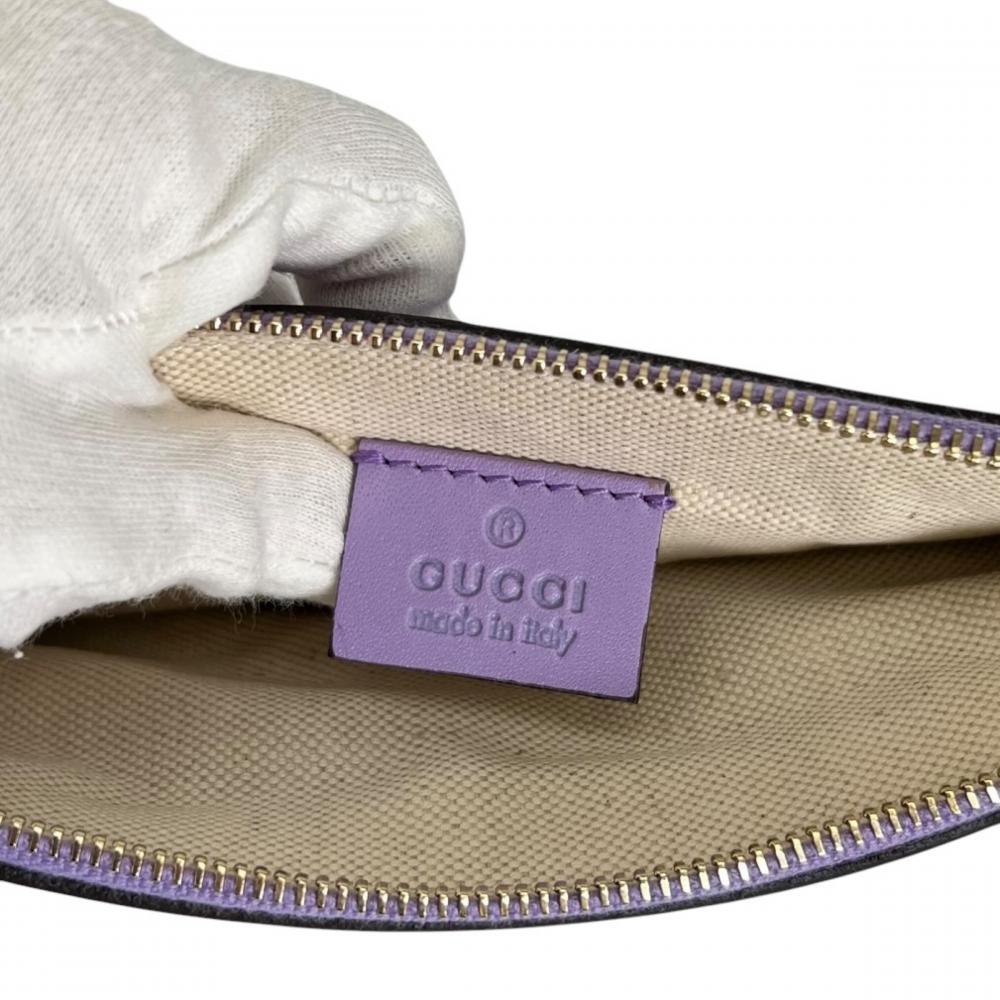 GUCCI グッチ トートバッグ ポーチ付き 247209 GGキャンバス カーフ パープル 紫
 ゴールド金具 レディース【中古品】