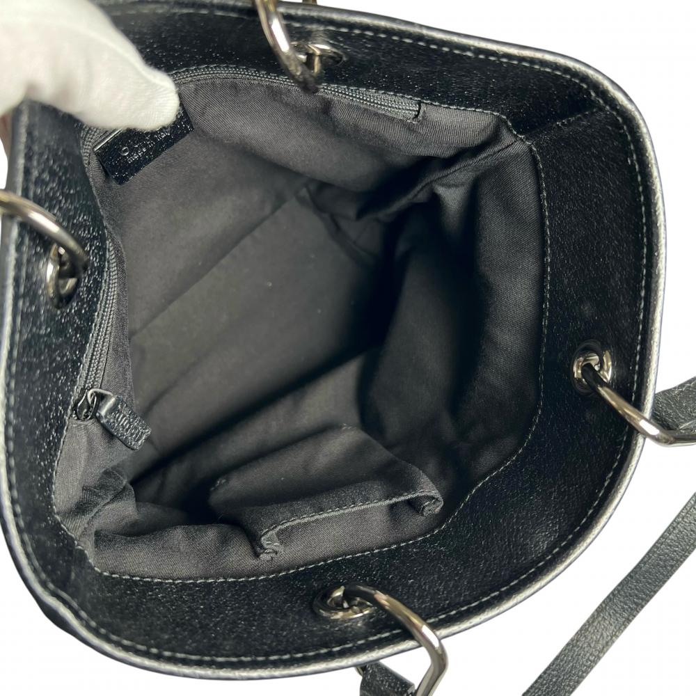 GUCCI グッチ トートバッグ モノグラム 120840 GGキャンバス レザー ブラック 黒 シルバー金具 レディース【中古品】