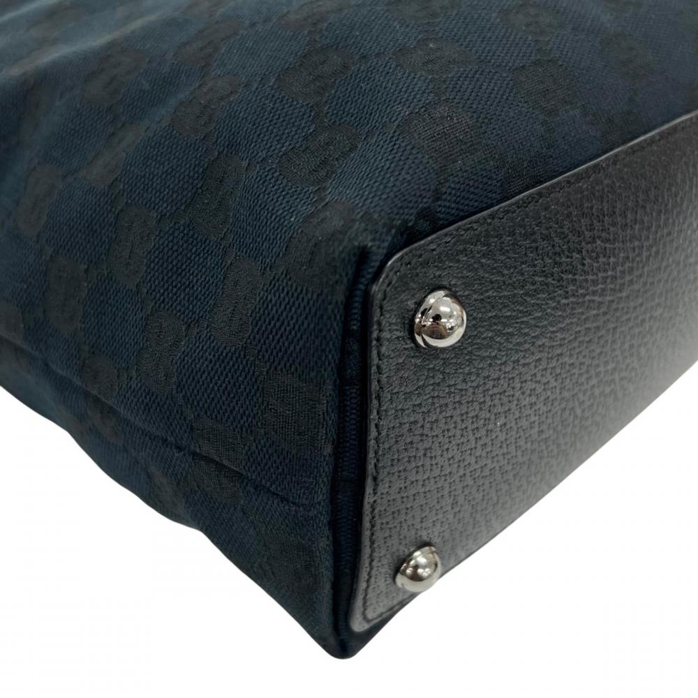 GUCCI グッチ トートバッグ モノグラム 120840 GGキャンバス レザー ブラック 黒 シルバー金具 レディース【中古品】
