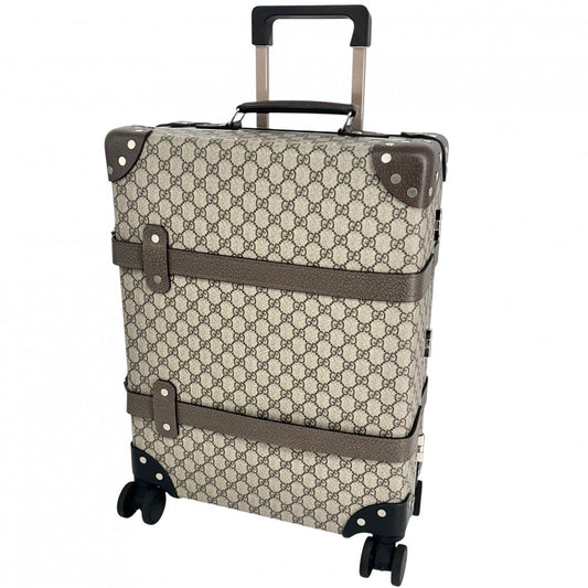 GUCCI グッチ キャリーバッグ グローブトロッター コラボ GGキャリーオンバッグ トランク スーツケース 533618 GGスプリームキャンバス レザー ベージュ ブラウン 茶 シルバー金具 ユニセックス【中古品】