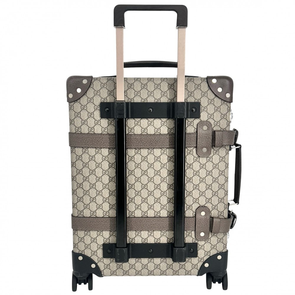 【開店SALE】 GUCCI グッチ キャリーバッグ グローブトロッター コラボ GGキャリーオンバッグ GLOBE TROTTER トランク スーツケース トラベルバッグ 533618 GGスプリームキャンバス レザー ベージュ ブラウン 茶 シルバー金具 ユニセックス【中古品】
