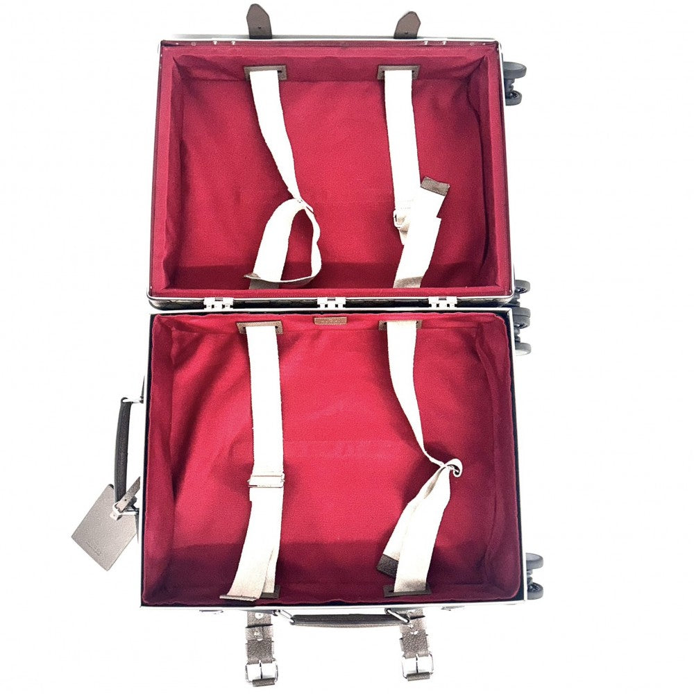 【開店SALE】 GUCCI グッチ キャリーバッグ グローブトロッター コラボ GGキャリーオンバッグ GLOBE TROTTER トランク スーツケース トラベルバッグ 533618 GGスプリームキャンバス レザー ベージュ ブラウン 茶 シルバー金具 ユニセックス【中古品】