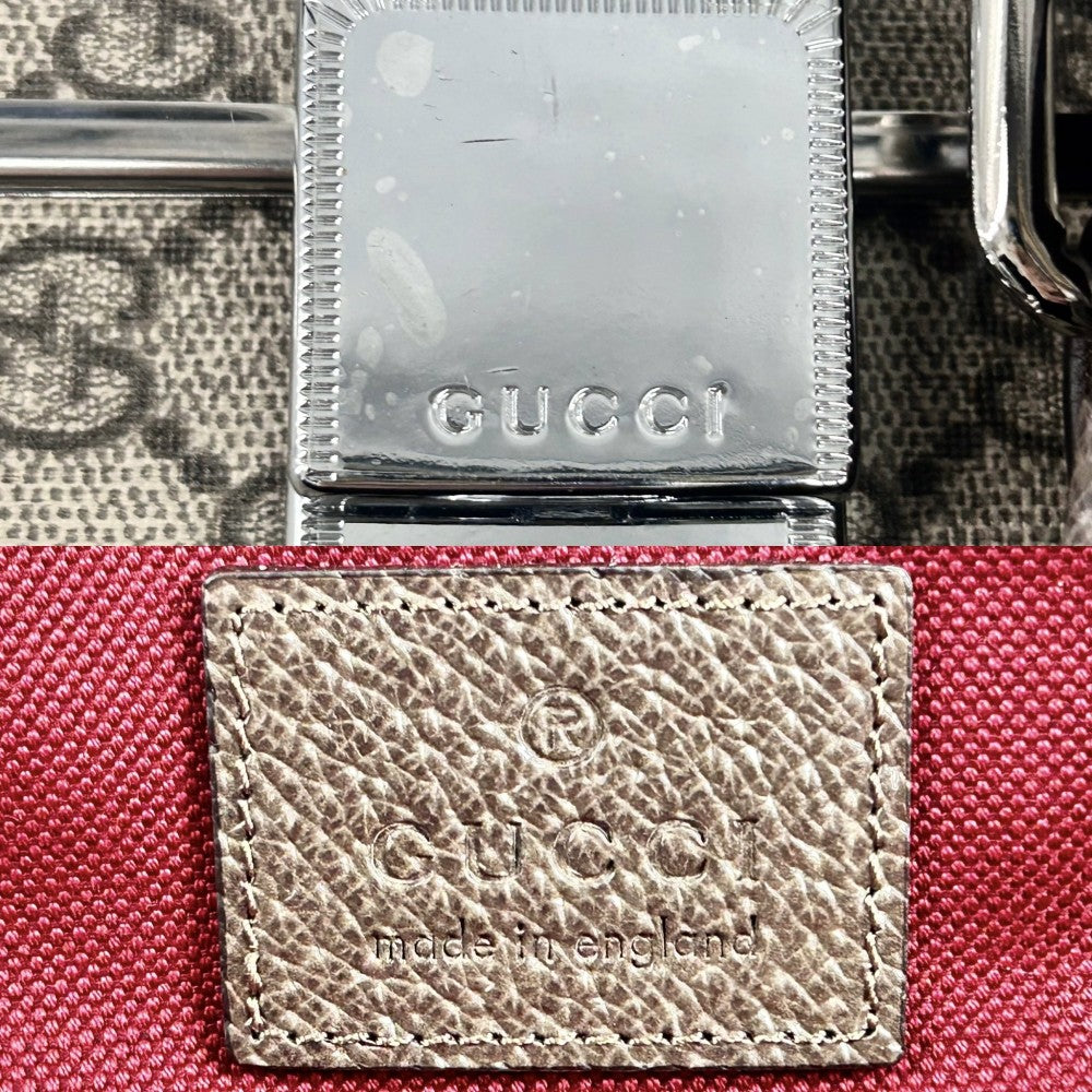 【開店SALE】 GUCCI グッチ キャリーバッグ グローブトロッター コラボ GGキャリーオンバッグ GLOBE TROTTER トランク スーツケース トラベルバッグ 533618 GGスプリームキャンバス レザー ベージュ ブラウン 茶 シルバー金具 ユニセックス【中古品】