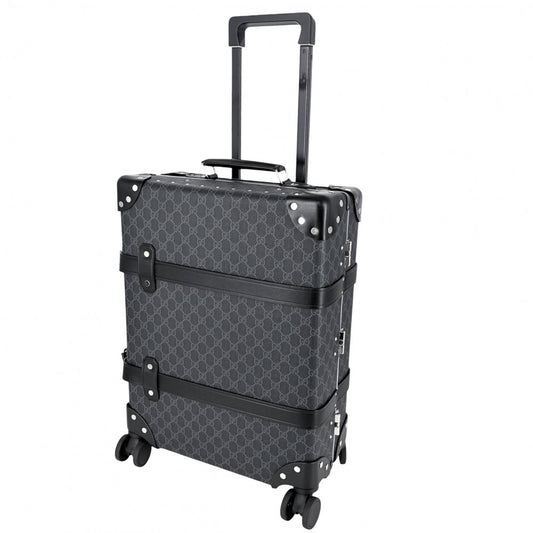 GUCCI グッチ キャリーバッグ グローブトロッター GLOBE TROTTER トランク スーツケース トラベルバッグ GGスプリームキャンバス レザー ブラック 黒 シルバー金具 ユニセックス【中古品】