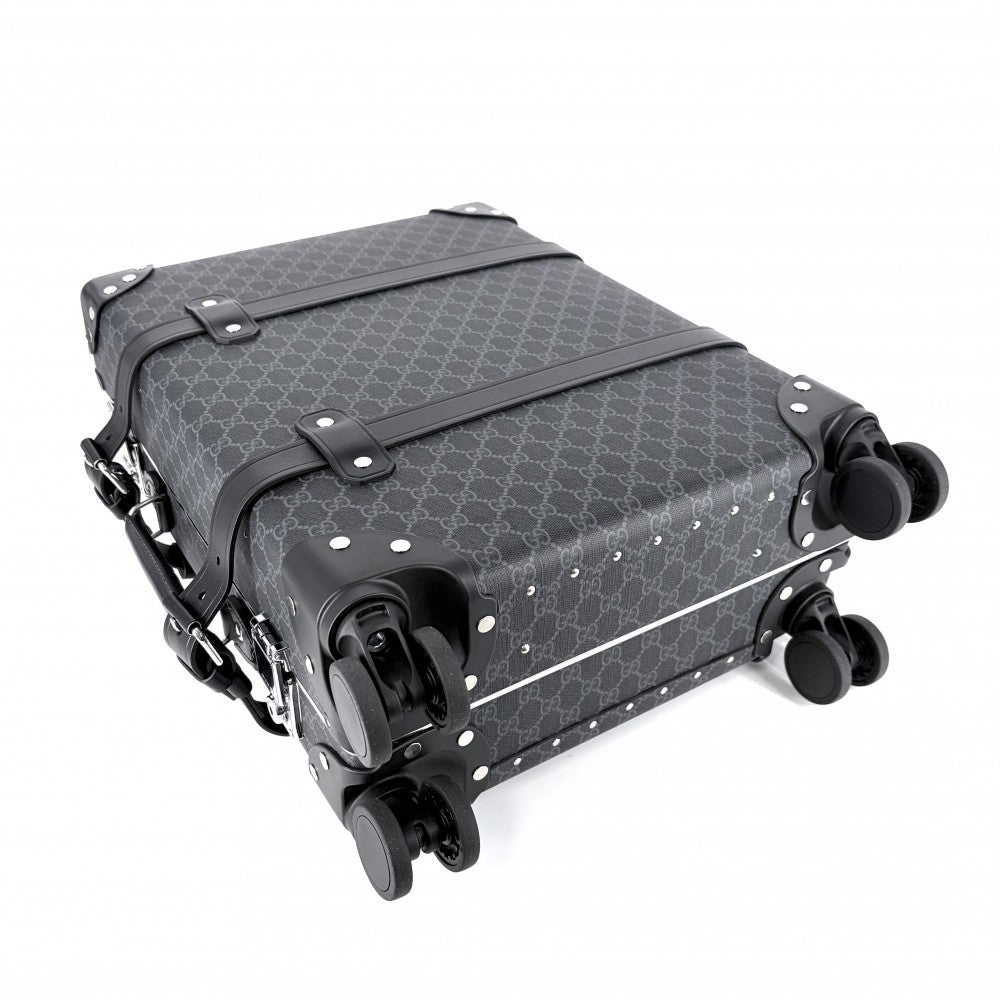 GUCCI グッチ キャリーバッグ グローブトロッター GLOBE TROTTER トランク スーツケース トラベルバッグ GGスプリームキャンバス レザー ブラック 黒 シルバー金具 ユニセックス【中古品】