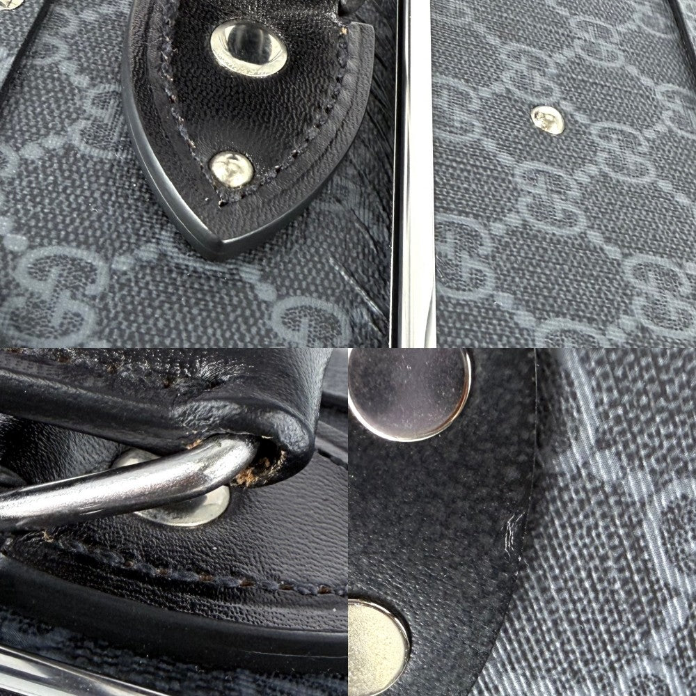 GUCCI グッチ キャリーバッグ グローブトロッター GLOBE TROTTER トランク スーツケース トラベルバッグ GGスプリームキャンバス レザー ブラック 黒 シルバー金具 ユニセックス【中古品】