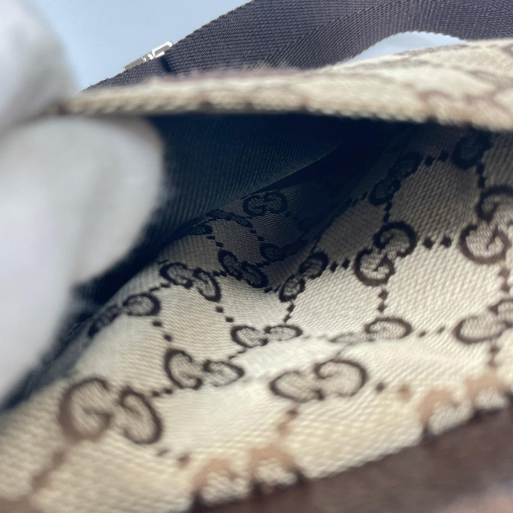 GUCCI グッチ ウエストバッグ 28566 GGキャンバス ベージュ シルバー金具 レディース【中古品】