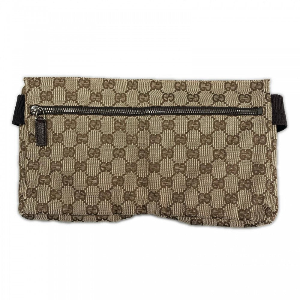 GUCCI グッチ ウエストバッグ 28566 GGキャンバス ベージュ シルバー金具 レディース【中古品】