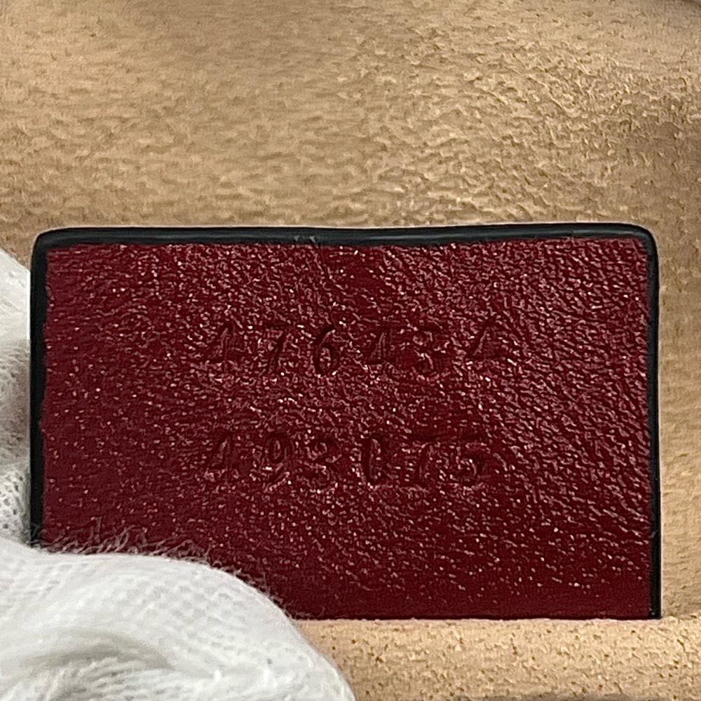 GUCCI グッチ ボディバッグ GGマーモント キルティング ウエストバッグ 476434 レザー ブラック 黒 レッド 赤 ゴールド金具 レディース【中古品】