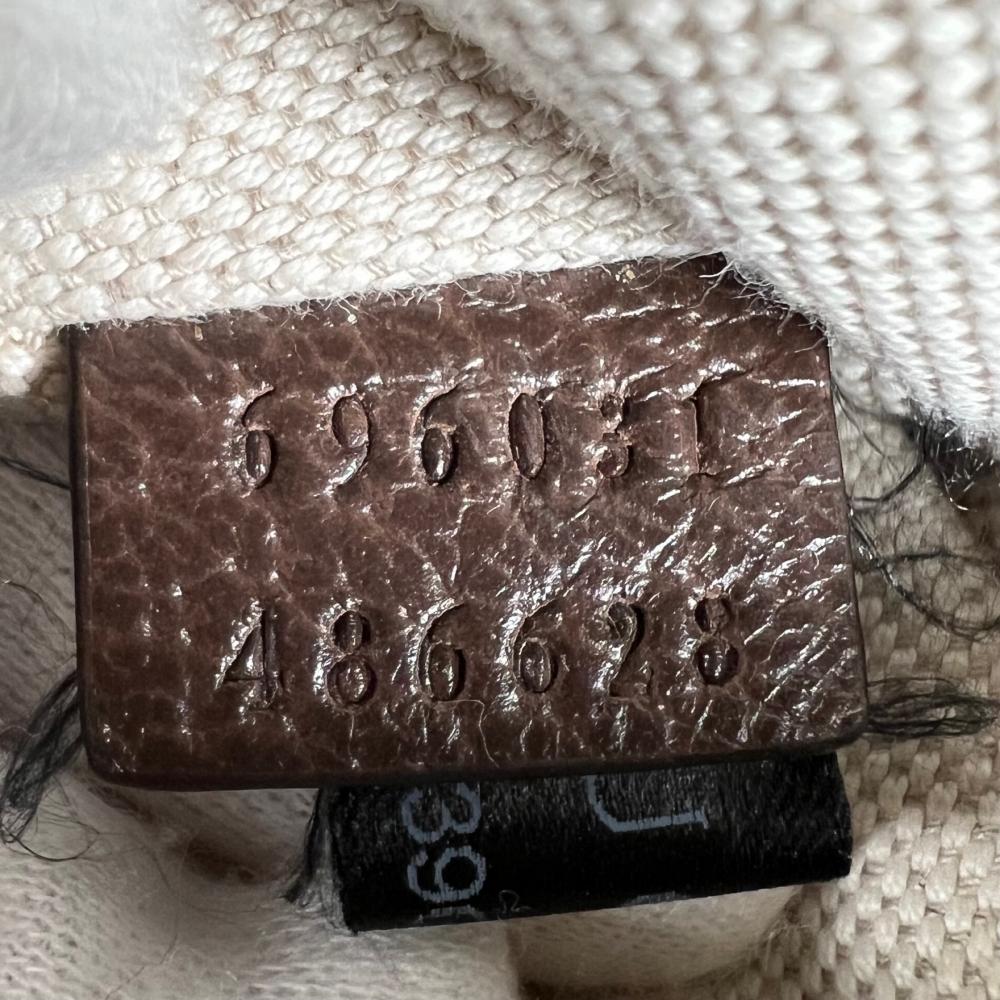 GUCCI グッチ ショルダーバッグ GGジャンボ シェリーライン 696031 GGキャンバス レザー ブラウン 茶 レッド 赤 ゴールド金具 メンズ【中古品】