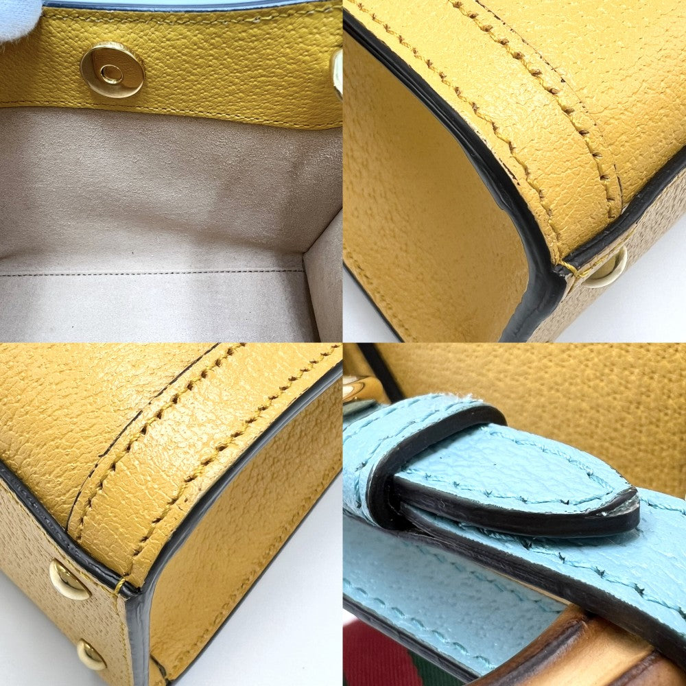 GUCCI グッチ 3WAY バンブー ダイアナ ミニトートバッグ ハンドバッグ GG ミニバッグ ショルダーバッグ かばん 鞄 702732 レザー イエロー ゴールド金具 レディース【中古品】
