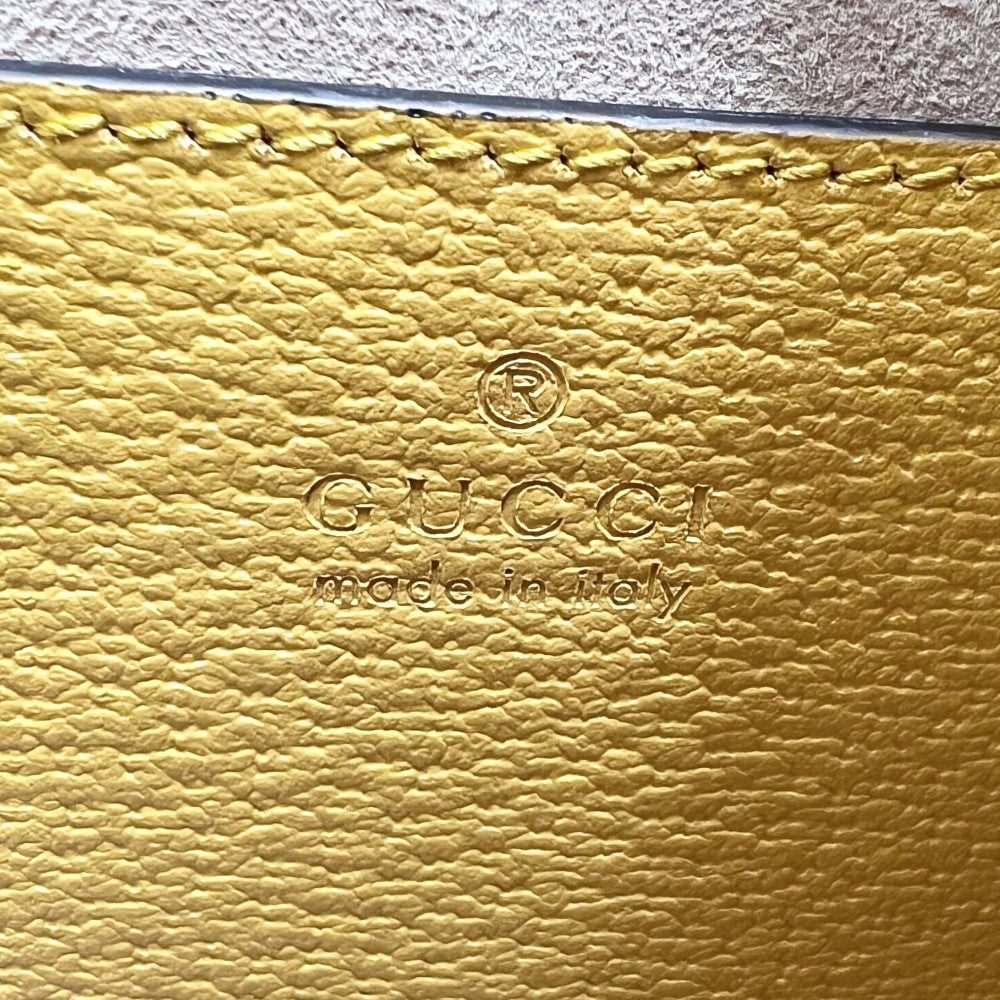 GUCCI グッチ 3WAY バンブー ダイアナ ミニトートバッグ ハンドバッグ GG ミニバッグ ショルダーバッグ かばん 鞄 702732 レザー イエロー ゴールド金具 レディース【中古品】