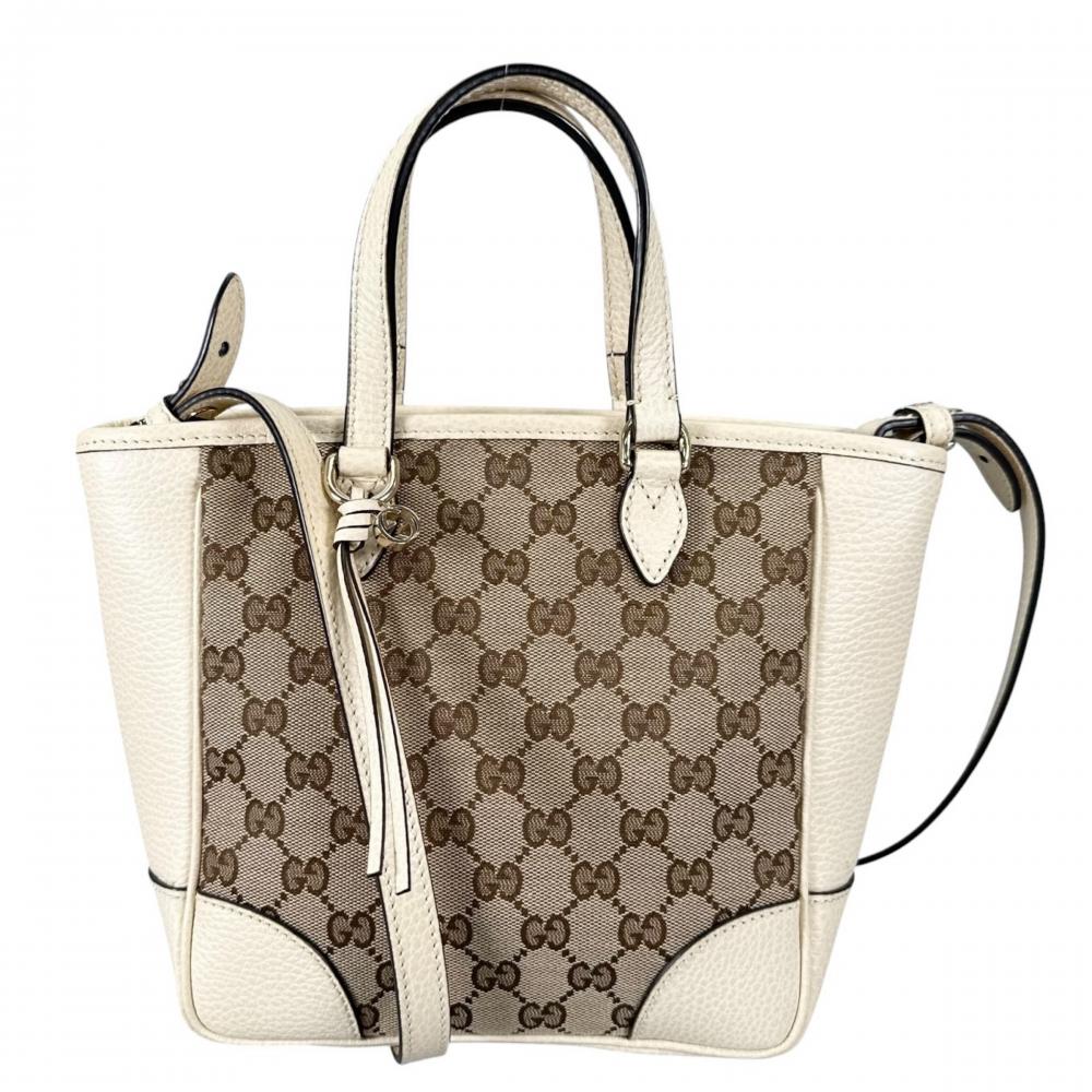 GUCCI グッチ ショルダーバッグ 2WAY GGチャーム 449241 GGキャンバス ホワイト 白 ゴールド金具 レディース【中古品】