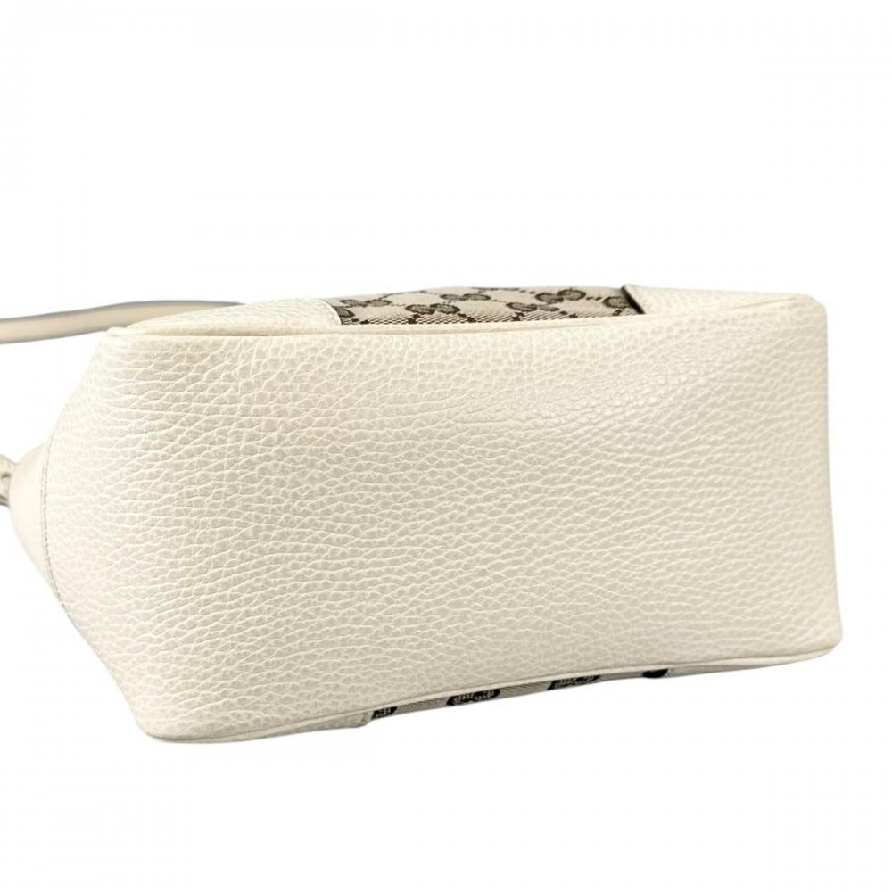 GUCCI グッチ ショルダーバッグ 2WAY GGチャーム 449241 GGキャンバス ホワイト 白 ゴールド金具 レディース【中古品】