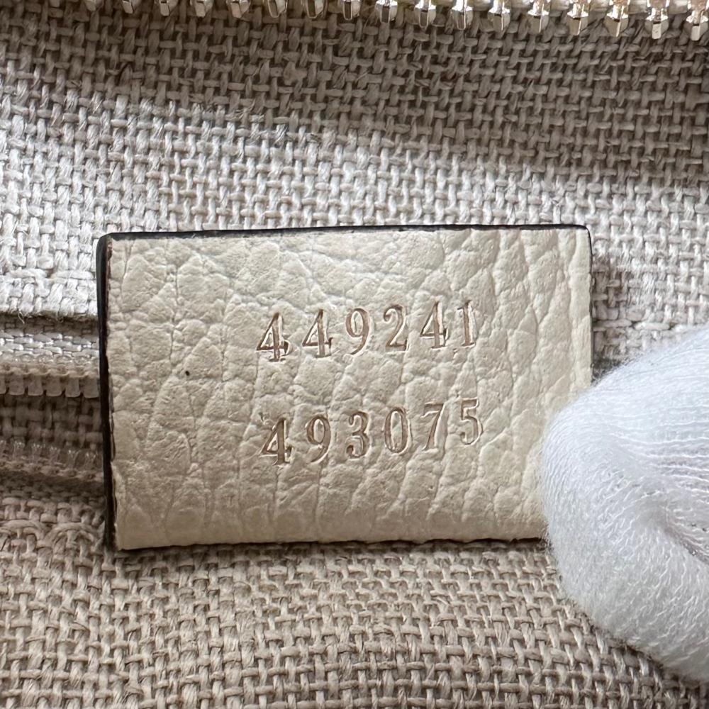 GUCCI グッチ ショルダーバッグ 2WAY GGチャーム 449241 GGキャンバス ホワイト 白 ゴールド金具 レディース【中古品】