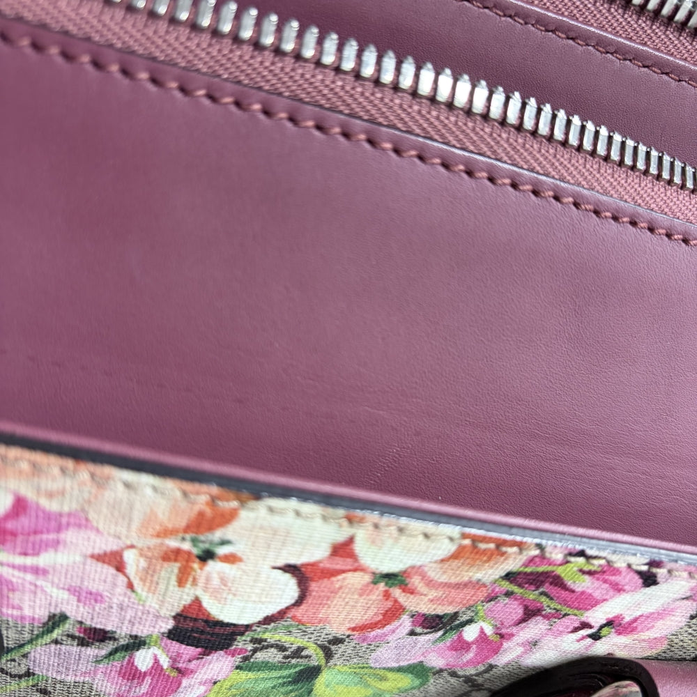 GUCCI グッチ 2WAY GGブルームス 日本限定 ハンドバッグ ショルダーバッグ 花柄 フラワー 409533 GGスプリームキャンバス レザー ピンク ベージュ シルバー金具 レディース【中古品】