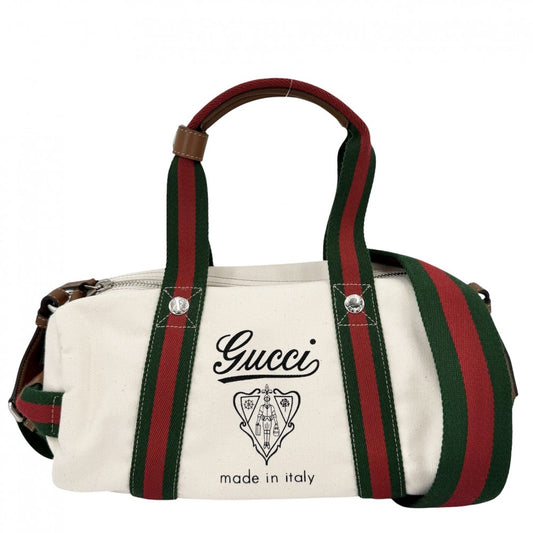 GUCCI グッチ 2WAY オフィディア プリント ハンドバッグ ショルダーバッグ 816865 キャンバス アイボリー ブラウン 茶 シルバー金具 レディース【中古品】