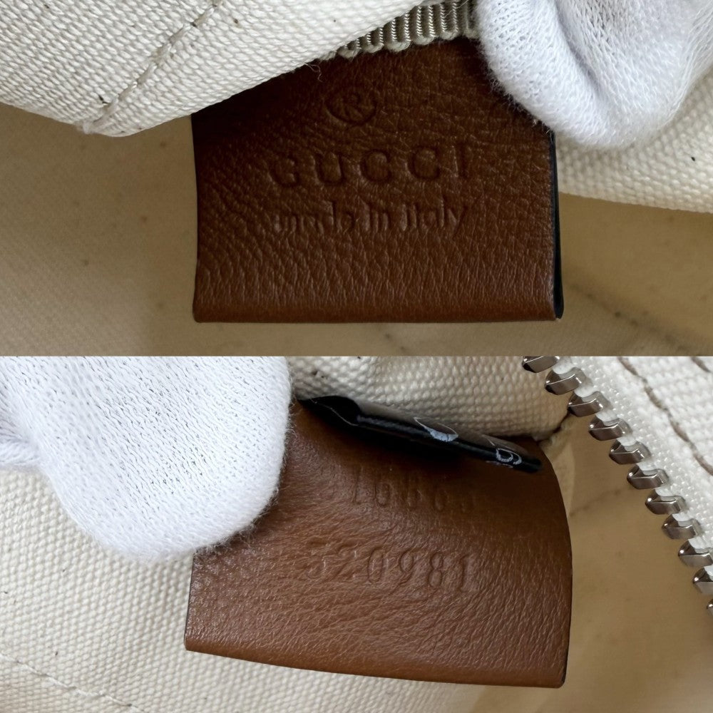 GUCCI グッチ 2WAY オフィディア プリント ハンドバッグ ショルダーバッグ 816865 キャンバス アイボリー ブラウン 茶 シルバー金具 レディース【中古品】