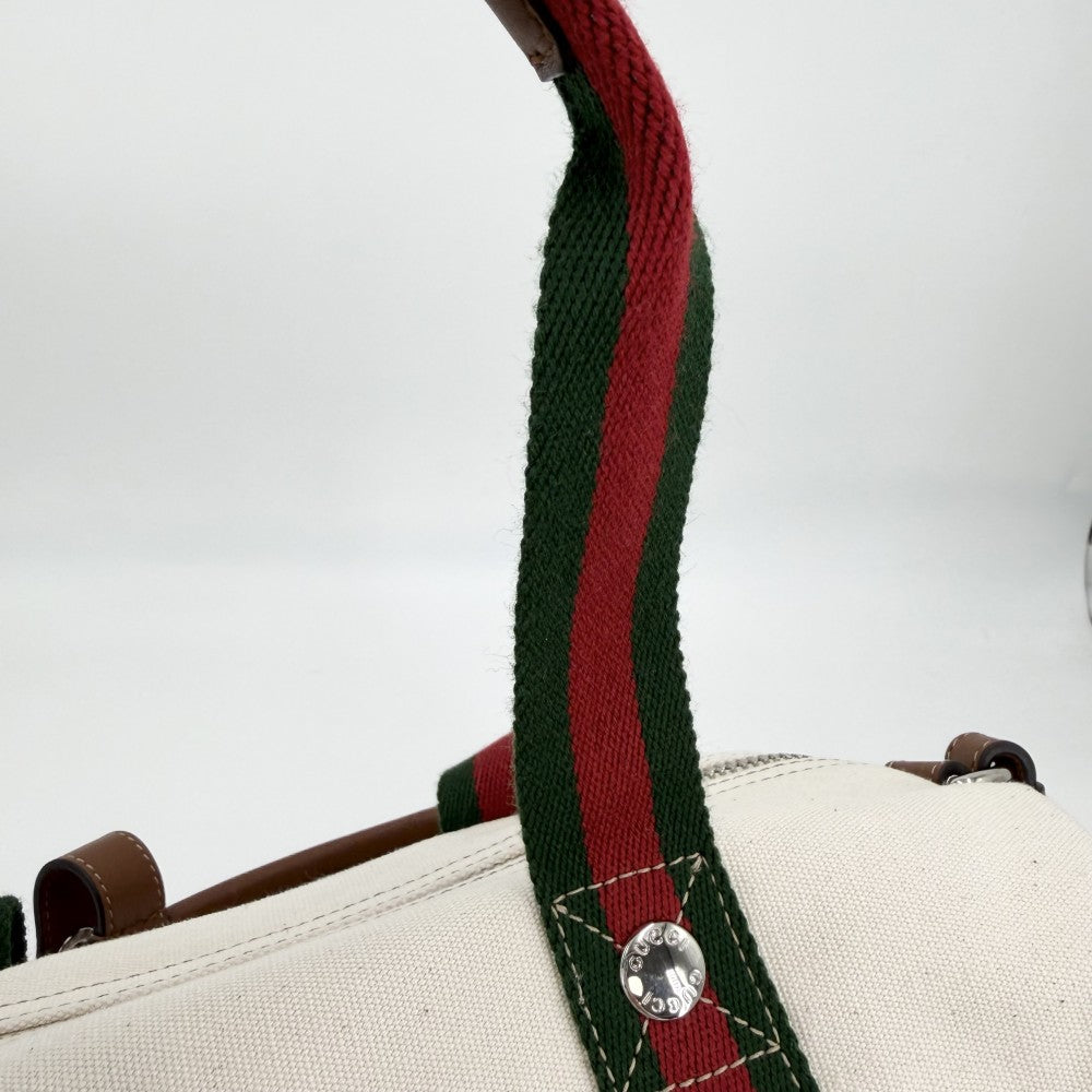 GUCCI グッチ 2WAY オフィディア プリント ハンドバッグ ショルダーバッグ 816865 キャンバス アイボリー ブラウン 茶 シルバー金具 レディース【中古品】