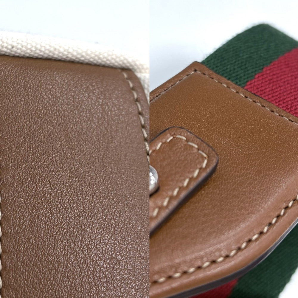 GUCCI グッチ 2WAY オフィディア プリント ハンドバッグ ショルダーバッグ 816865 キャンバス アイボリー ブラウン 茶 シルバー金具 レディース【中古品】