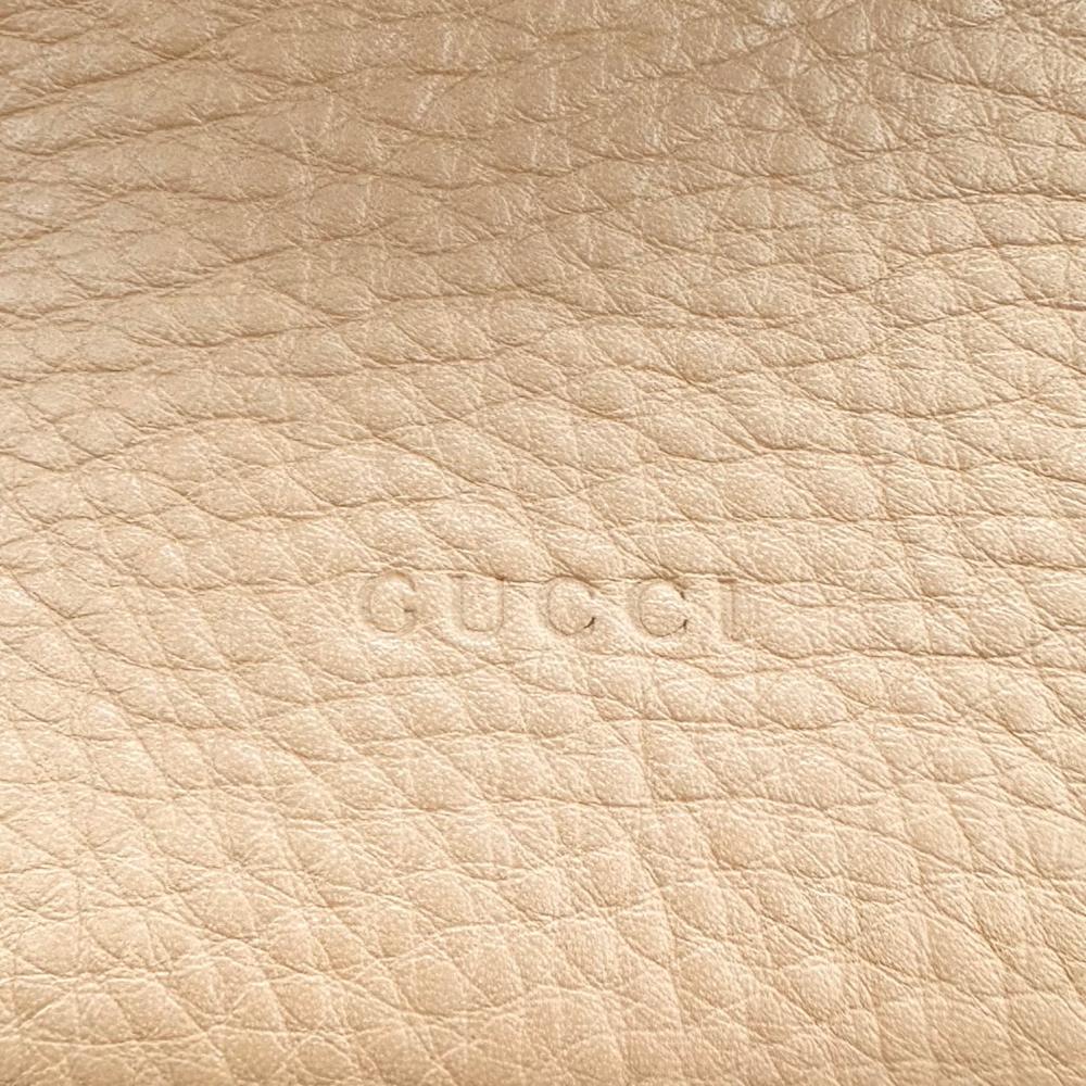 GUCCI グッチ 2WAY バンブー デイリー ハンドバッグ ショルダーバッグ 370831 レザー バンブー ベージュ シルバー金具 レディース【中古品】