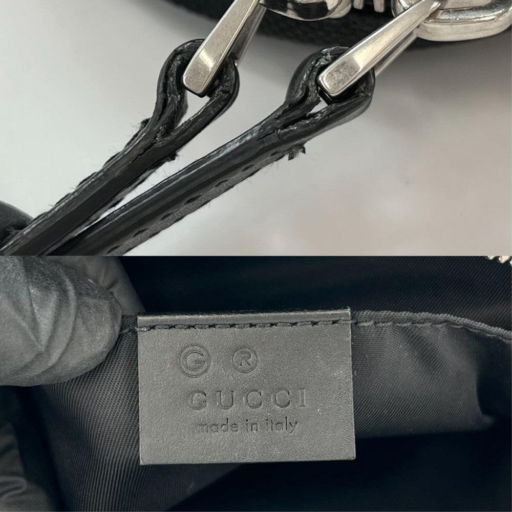 【開店SALE】 GUCCI グッチ クラッチバッグ ポーチ シェリーライン 630916 ナイロン ブラック 黒 シルバー金具 メンズ【中古品】