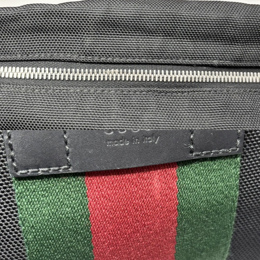 GUCCI グッチ クラッチバッグ ポーチ シェリーライン 630916 ナイロン ブラック 黒 シルバー金具 メンズ【中古品】