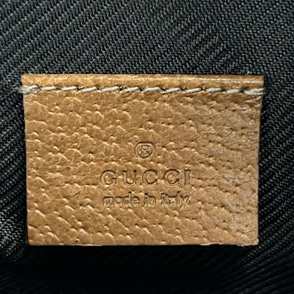 GUCCI グッチ ポーチ コスメポーチ 120977 GGキャンバス レザー ブラウン 茶 ブラウン金具 レディース【中古品】