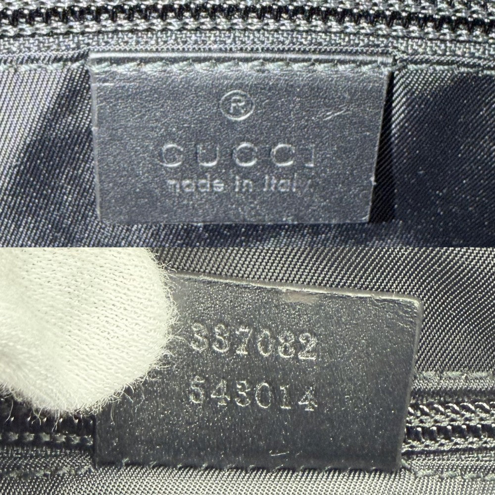 GUCCI グッチ クラッチバッグ セカンドバッグ ポーチ 337082 GGスプリームキャンバス レザー ブラック 黒 ガンメタル金具 メンズ【中古品】