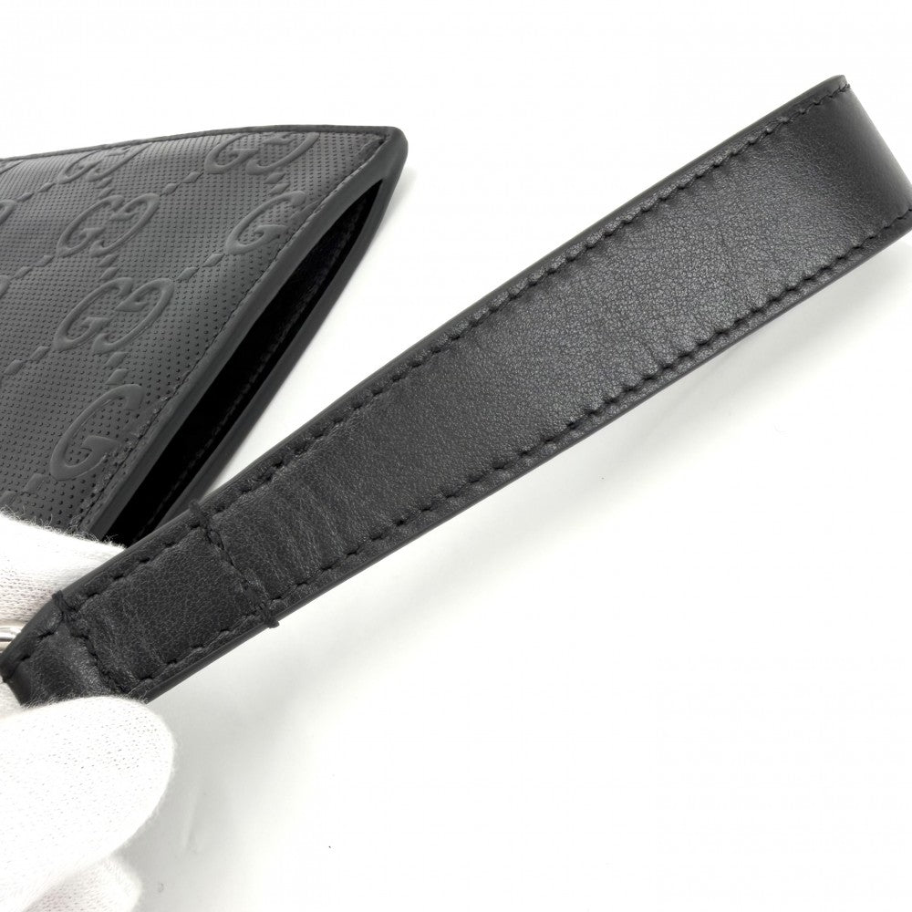 GUCCI グッチ クラッチバッグ GGエンボス セカンドバッグ 625569 レザー ブラック 黒 シルバー金具 メンズ【中古品】