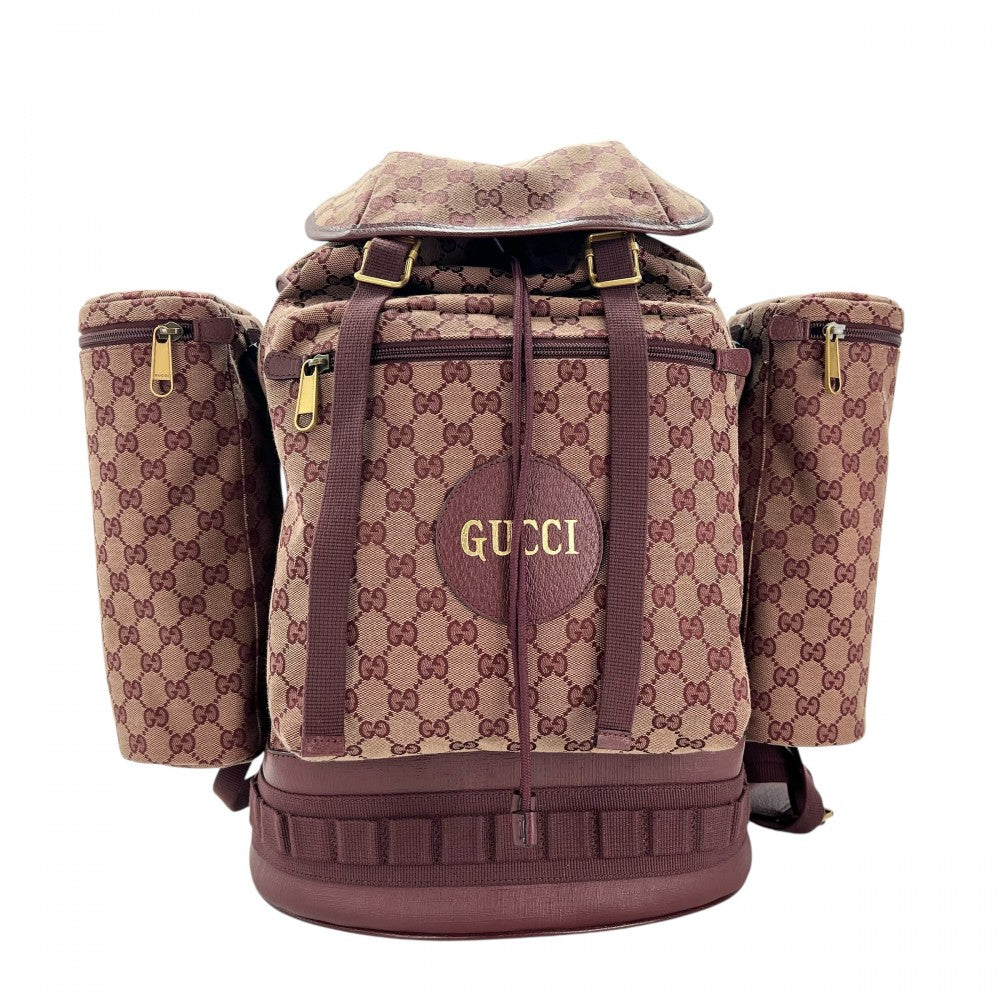 GUCCI グッチ リュック バックパック GGキャンバス 562911 ボルドー ゴールド金具 メンズ【中古品】