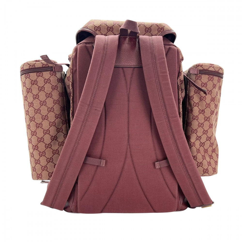 GUCCI グッチ リュック バックパック GGキャンバス 562911 ボルドー ゴールド金具 メンズ【中古品】