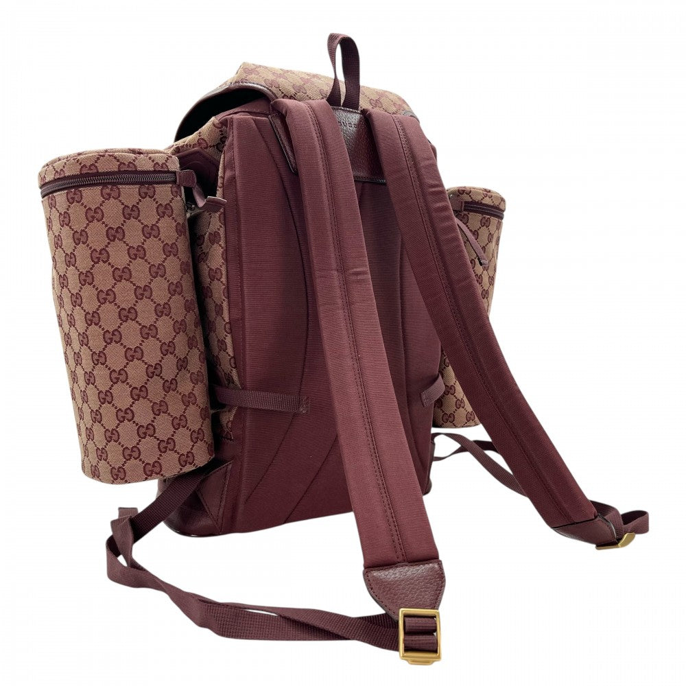 GUCCI グッチ リュック バックパック GGキャンバス 562911 ボルドー ゴールド金具 メンズ【中古品】