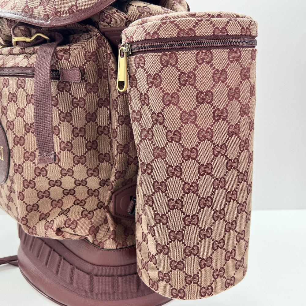 GUCCI グッチ リュック バックパック GGキャンバス 562911 ボルドー ゴールド金具 メンズ【中古品】