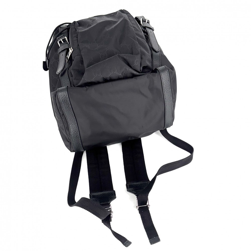 GUCCI グッチ リュック GGナイロンバックパック かばん 鞄 510336 ナイロン レザー ブラック 黒 シルバー金具 メンズ【中古品】