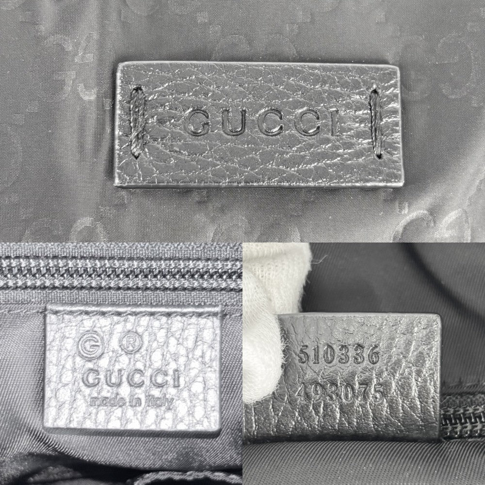 GUCCI グッチ リュック GGナイロンバックパック かばん 鞄 510336 ナイロン レザー ブラック 黒 シルバー金具 メンズ【中古品】