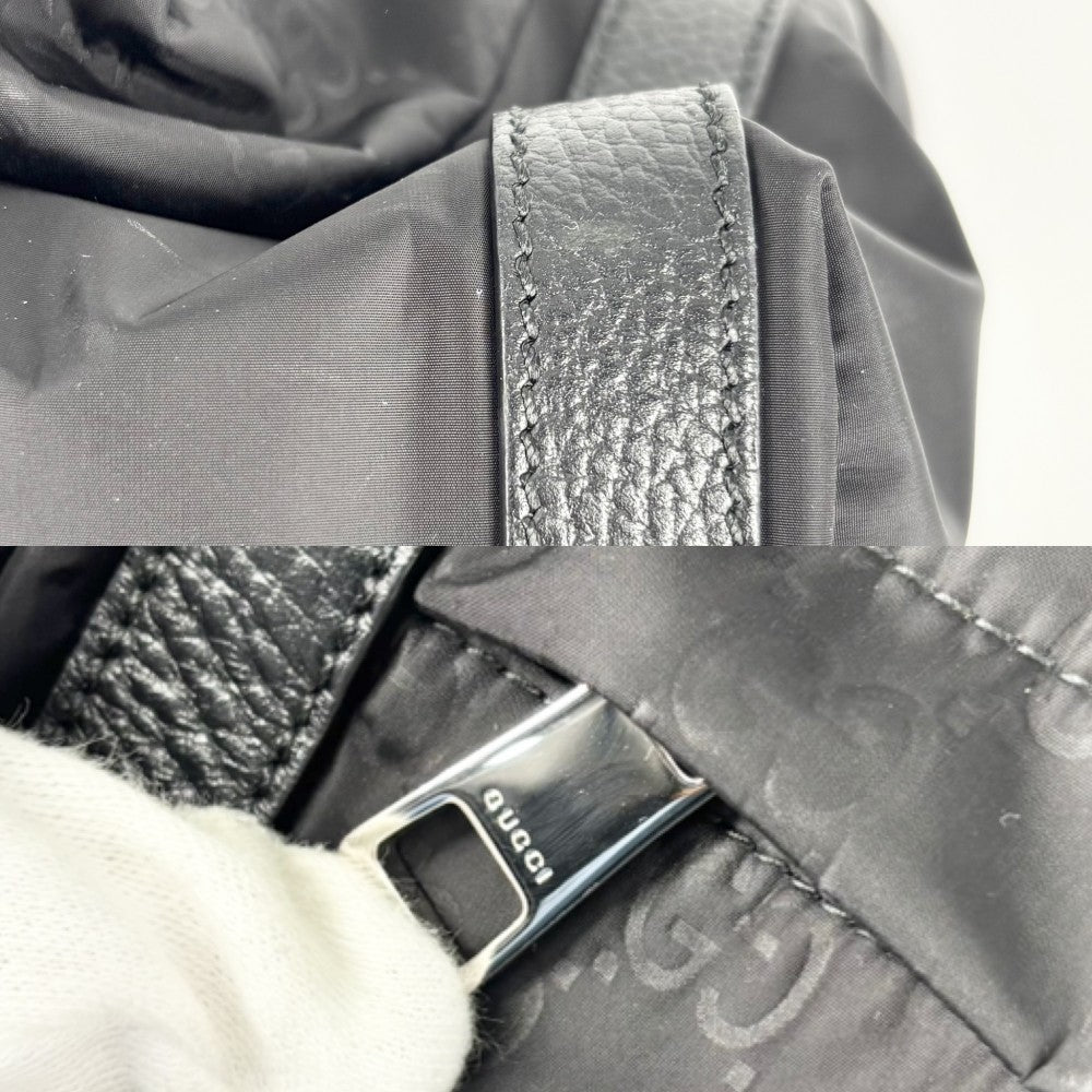 GUCCI グッチ リュック GGナイロンバックパック かばん 鞄 510336 ナイロン レザー ブラック 黒 シルバー金具 メンズ【中古品】