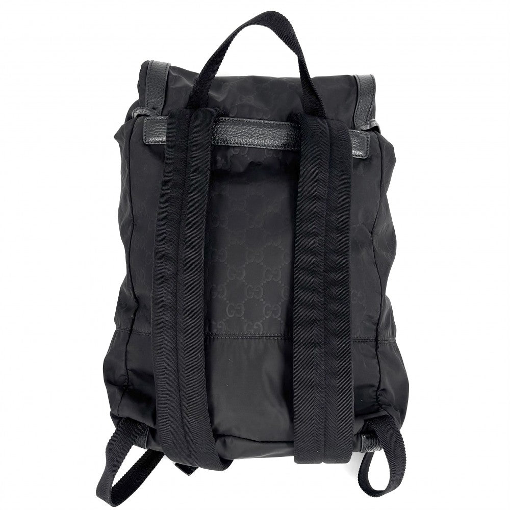 GUCCI グッチ リュック GGナイロンバックパック かばん 鞄 510336 ナイロン レザー ブラック 黒 シルバー金具 メンズ【中古品】