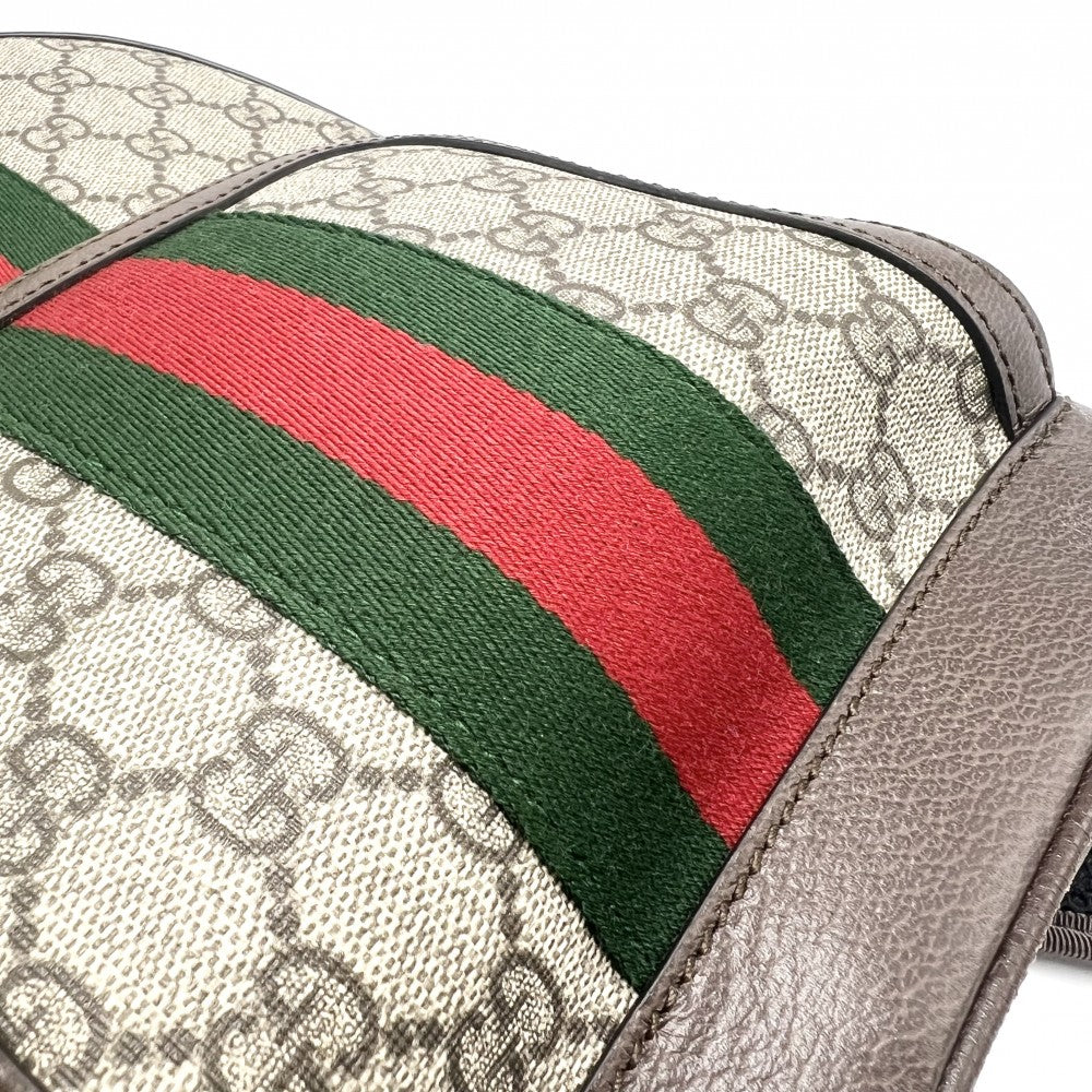 【開店SALE】 GUCCI グッチ リュック オフィディア スモールバックパック シェリーライン メンズ レディース 男女兼用 547965 GGスプリームキャンバス レザー ベージュ ブラウン 茶 ゴールド金具 ユニセックス【中古品】