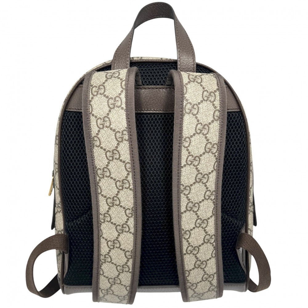 【開店SALE】 GUCCI グッチ リュック オフィディア スモールバックパック シェリーライン メンズ レディース 男女兼用 547965 GGスプリームキャンバス レザー ベージュ ブラウン 茶 ゴールド金具 ユニセックス【中古品】