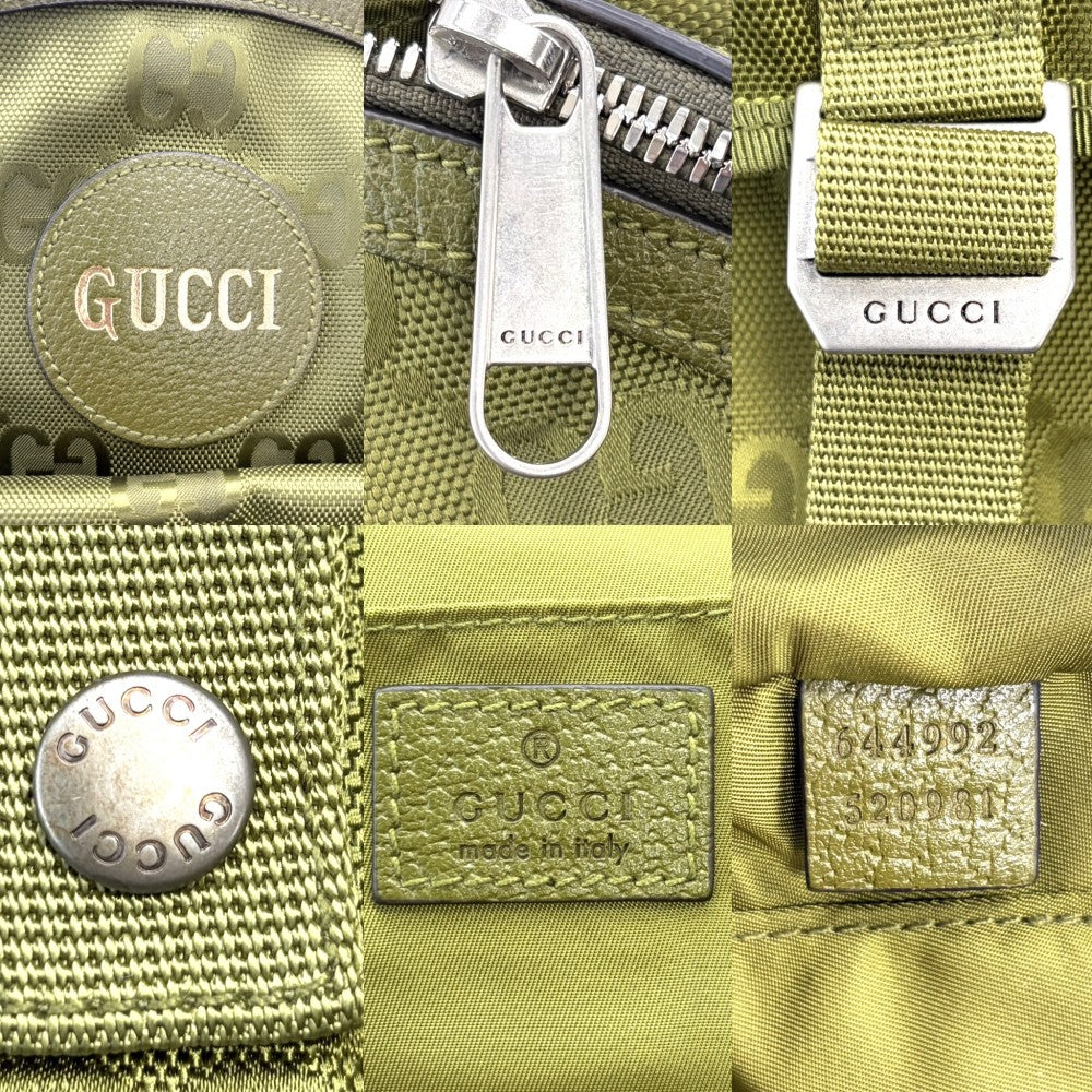 【開店SALE】 GUCCI グッチ リュック GG オフザグリッド バックパック A4対応 大容量 644992 ナイロン グリーン 緑 シルバー金具 メンズ【中古品】
