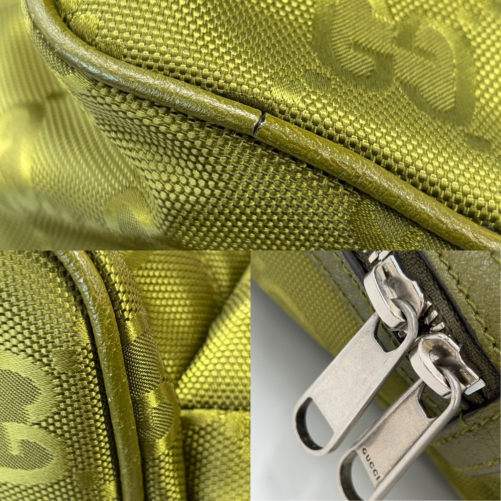 【開店SALE】 GUCCI グッチ リュック GG オフザグリッド バックパック A4対応 大容量 644992 ナイロン グリーン 緑 シルバー金具 メンズ【中古品】