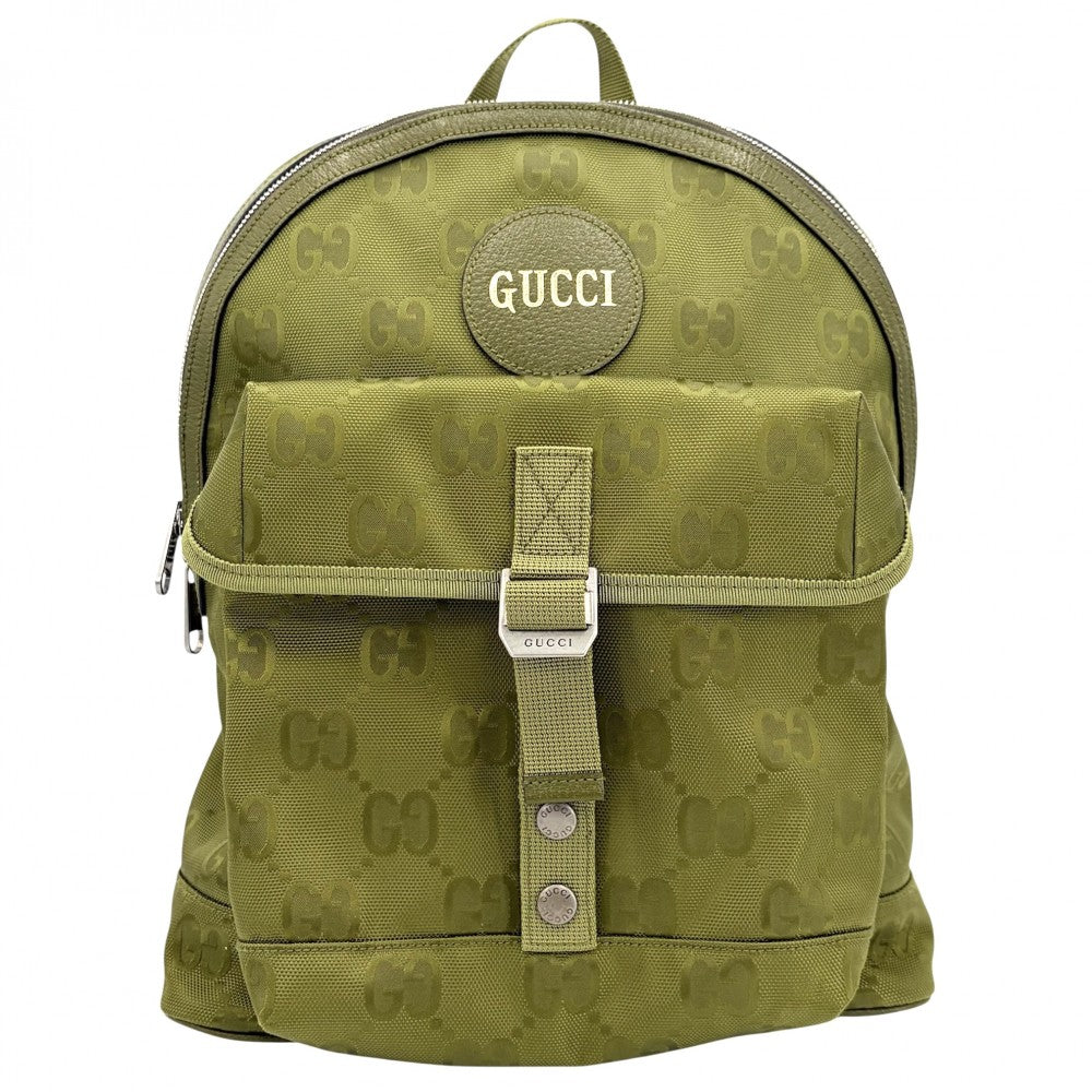 【開店SALE】 GUCCI グッチ リュック GG オフザグリッド バックパック A4対応 大容量 644992 ナイロン グリーン 緑 シルバー金具 メンズ【中古品】